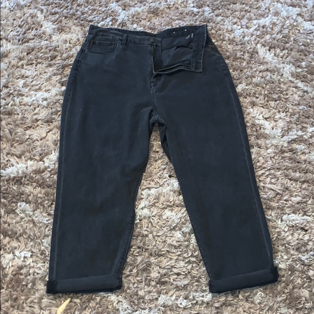 NWT black AE curvy mom jean